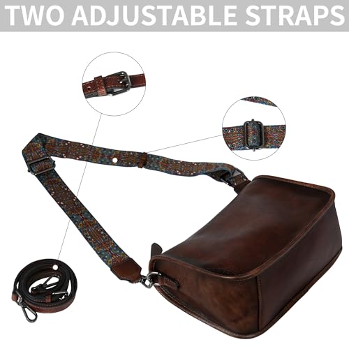 Leather Crossbody Hobo Shoulder Bag with Two Straps W930272