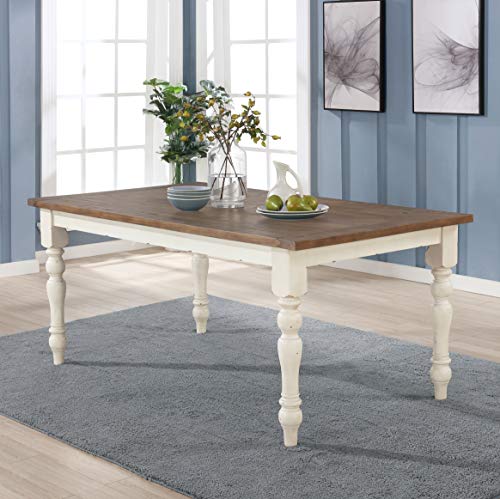 5-Piece Dining Table Set with Cross Back Chairs, Blue and Brown N5625
