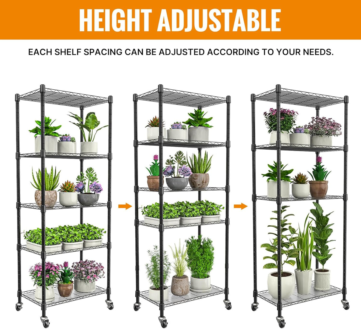Mini 5-Tier Portable Greenhouse with Clear PVC Cover and Metal Shelf N941