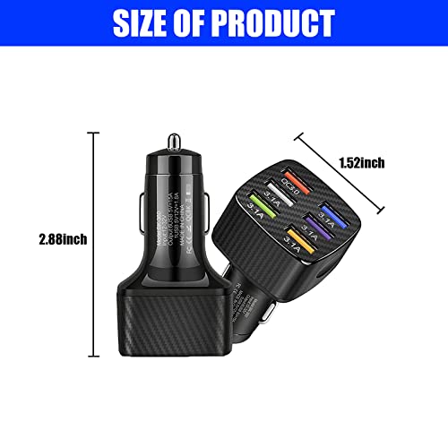 Car Charger Adapter, 6 USB Multi Port Fast Charger, QC3.0 USB Fast Charger I846
