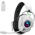 White 2.4 GHz Wireless Bluetooth 5.4 Gaming Headset with Noise Canceling Microphone Z791