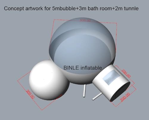 Inflatable Bubble Tent Dome Tunnel Camping Outdoor Big 16.5ft Diameter 8ft Rooms T8422