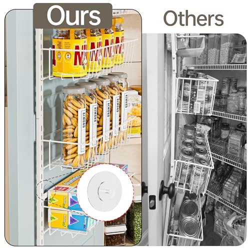 White 6-Tier Metal Over the Door Pantry Organizer Rack O775