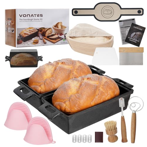 2 in 1 Cast Iron Loaf Pan with Lid, 9×5 Inch Bread Baking Pans, Pre-Seasoned (2 Piece Set) Z94569