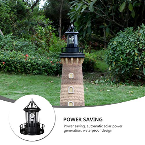 LED Solar Revolving Lighthouse Lamp W34173