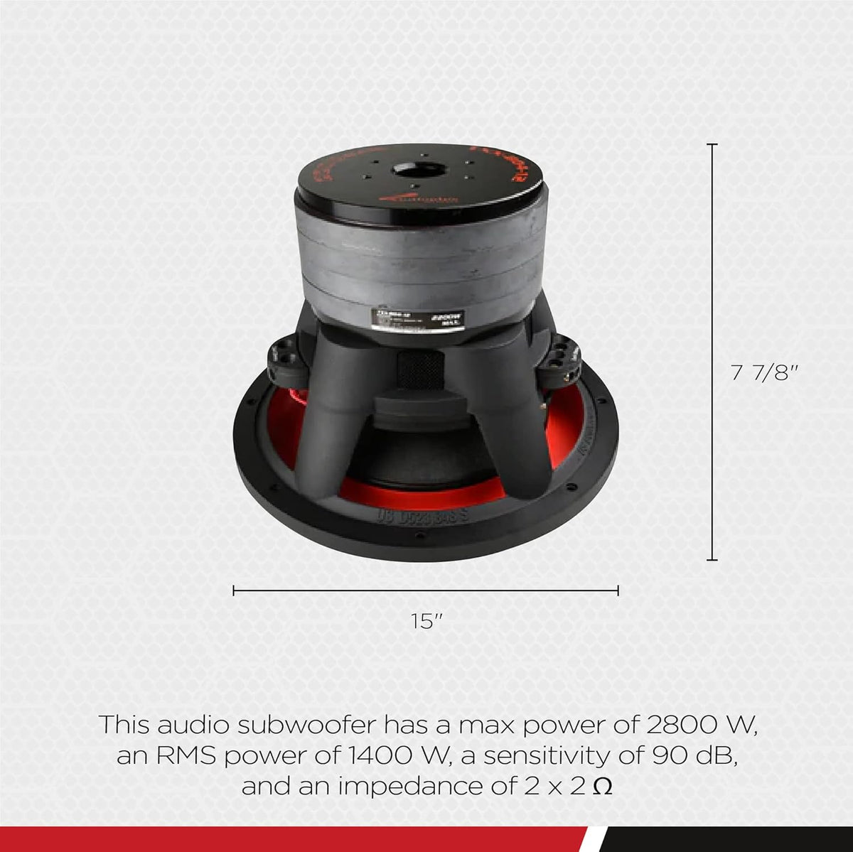 15 Inch Dual 2 Ohm DVC Car Audio Subwoofer Speaker System, Black I221219