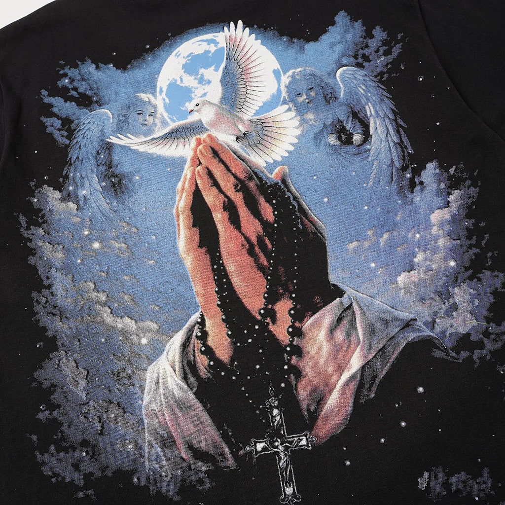 MIXED EMOTION Rhinestone Graphic Short-Sleeve T-Shirt