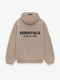 Fear of God Essentials Fleece Hoodie in Black/Desert Sand